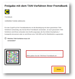 Multibanking Einbindung Bestätigung