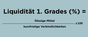 Liquditität-1-Grades-berechnen: Um Ihre Bar-Liquidität zu ermitteln, setzen Sie liquide Mittel und kurzfristige Verbindlichkeiten ins Verhältnis
