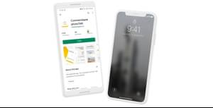 Zwei Mobile Devices mit informationen zum photoTAN Verfahren der Commerzbank